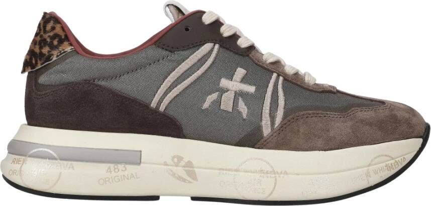 Premiata Taupe Suède Stijlvolle Sneakers Brown Dames