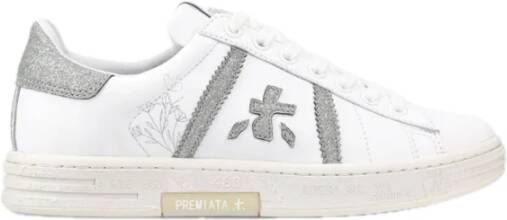 Premiata Tijdloze leren sneakers met iconische details White Dames