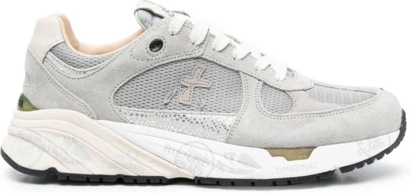 Premiata Vintage Nineties Sneakers met Animalier Details Gray Dames