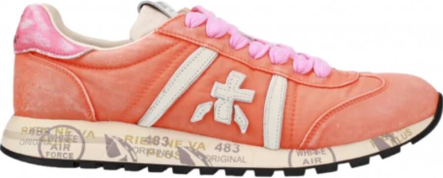 Premiata Vintage Oranje Canvas Sneakers Multicolor Dames