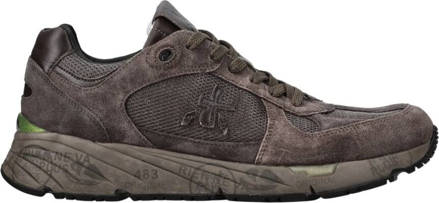 Premiata Vintage Stijl Sneakers met Vet Mase Schrift Brown Heren