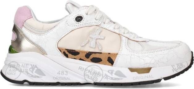 Premiata Leren en Technische Stofsneakers White Dames