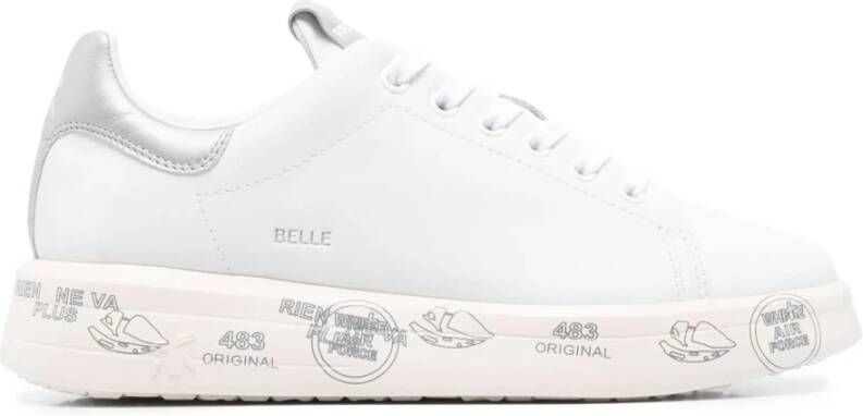 Premiata Witte Belle Sneakers Veters Rubberen Zool White Dames