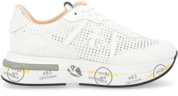 Premiata Witte Cassie sneakers van suède White Dames