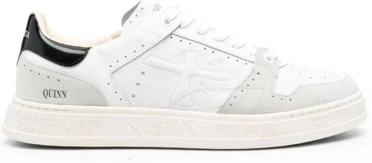 Premiata Logo Sneakers met Suède Bovenwerk en Rubberen Zool White Heren