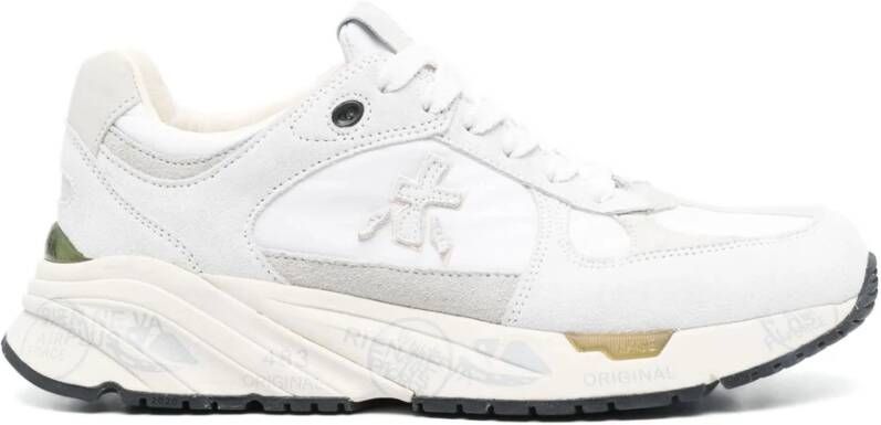 Premiata Witte en grijze leren sneakers Wit Dames