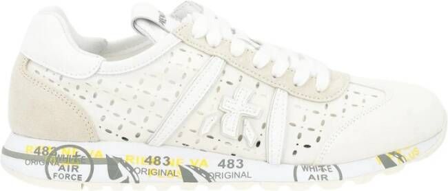 Premiata Witte Geperforeerde Leren Sneaker Lucyd Multicolor Dames