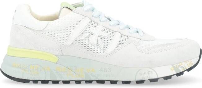 Premiata Witte Geperforeerde Stoffen Sneaker White Heren