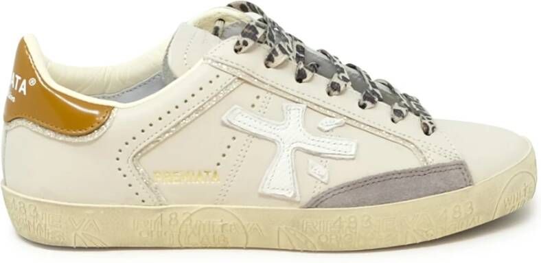 Premiata Witte Leren Sneakers Aw23 Multicolor Dames