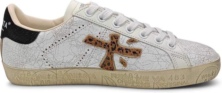 Premiata Witte Leren Sneakers met Dieren Suede White Dames