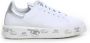 Premiata Witte Leren Sneakers met Zilveren Details White Dames - Thumbnail 1