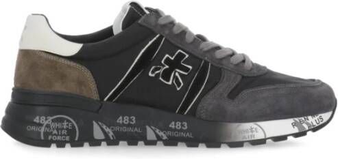 Premiata Witte Leren Sneakers met Zwarte Accenten Black Heren