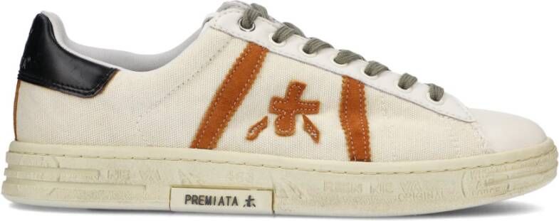 Premiata Witte Leren Sneakers Russell Model White Heren