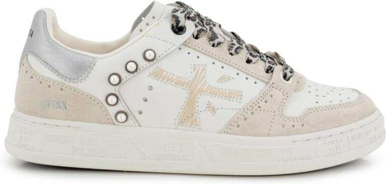 Premiata Witte platte schoenen met inzetontwerp Multicolor Dames