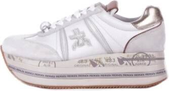 Premiata Witte Sneakers met Suède Details White Dames