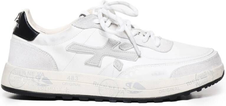 Premiata Witte Sneakers met Suède Inzetstukken White Heren