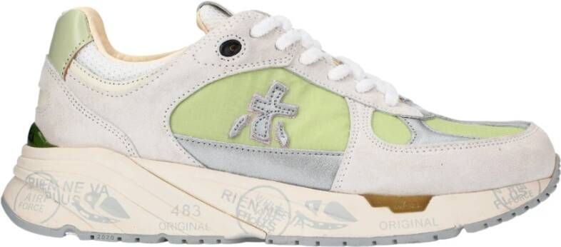 Premiata Witte Mased Lage Sneakers Beige Dames