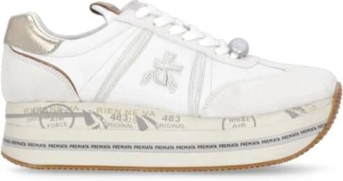 Premiata Witte Suède Leren Sneakers voor Vrouw White Dames