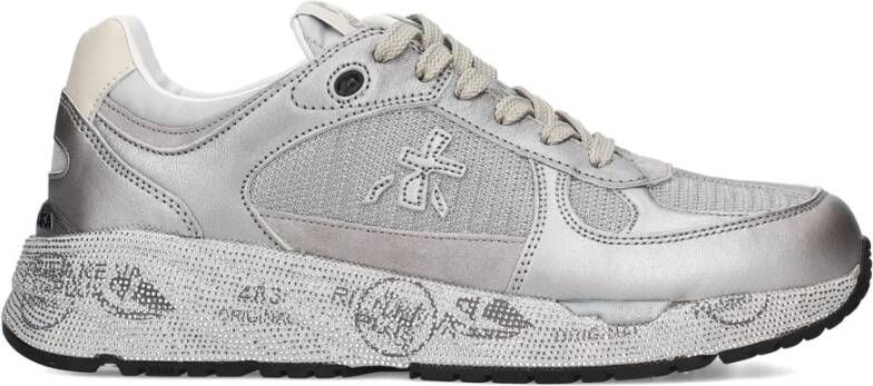 Premiata Zilver Suède Leren Sneakers Gray Dames