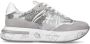 Premiata Grijze Logo Sneakers Leren Rubberen Zool Gray Dames - Thumbnail 1