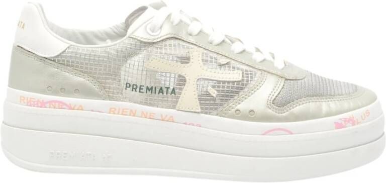 Premiata Zilveren Leren Sneakers Micol Multicolor Dames