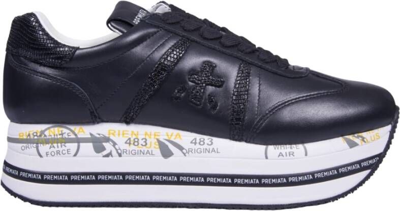 Premiata Zwarte Beth Model Platform Sneakers Black Dames