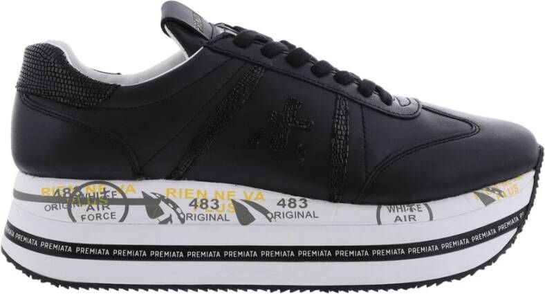 Premiata Zwarte Platform Sneakers voor Dames met Gratis Verzending Black Dames