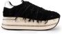 Premiata Zwarte Denim Damessneakers Met Franjes Vetersluiting Black Dames - Thumbnail 1