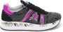 Premiata Zwarte en Fuchsia Paillet Sneakers voor Dames Zwart Dames - Thumbnail 1