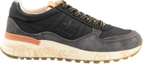 Premiata Zwarte Ergonomische Vetersluiting Sneakers Black Heren