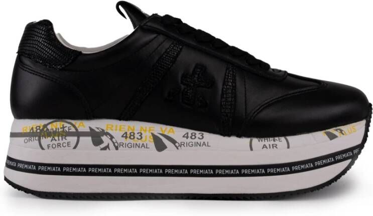 Premiata Zwarte Leren Dames Sneakers Black Dames