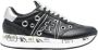 Premiata Zwarte Leren en Stoffen Sneakers met Zilveren Details en Studs Zwart Dames - Thumbnail 1