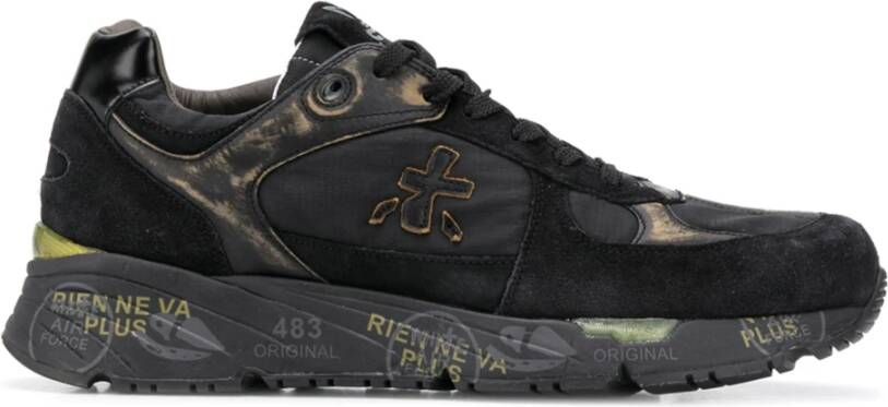 Premiata Zwarte platte schoenen Black Heren