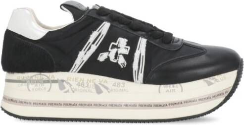 Premiata Zwarte Sneakers met Contrasterende Details Black Dames