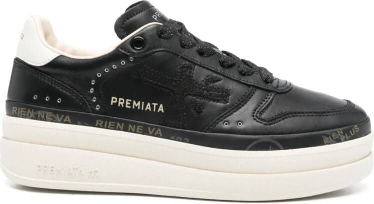 Premiata Zwarte Sneakers Micol Model Leren Samenstelling Black Dames