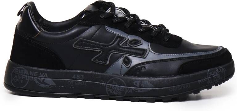 Premiata Zwarte Sneakers met Suède Inzetstukken Black Heren