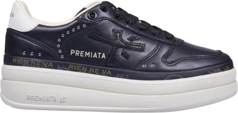 Premiata Zwarte Sneakers Micol Model Leren Samenstelling Black Dames