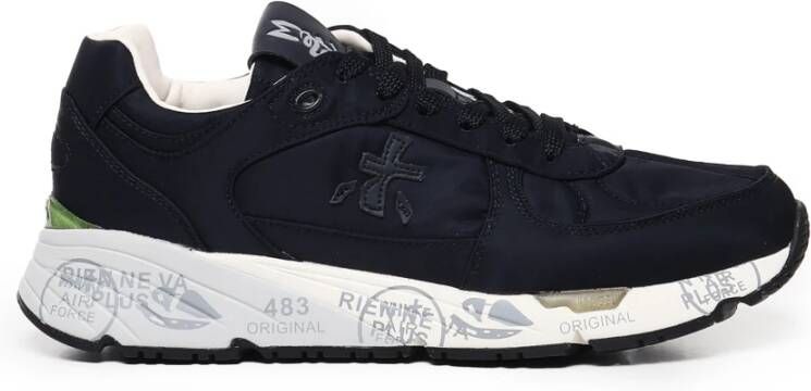 Premiata Zwarte Sneakers Ronde Neus Vetersluiting Black Heren