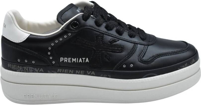 Premiata Zwarte Veterschoenen Elegante Stijl Black Dames