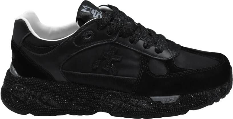 Premiata Zwarte Veterschoenen Elegante Stijl Black Dames