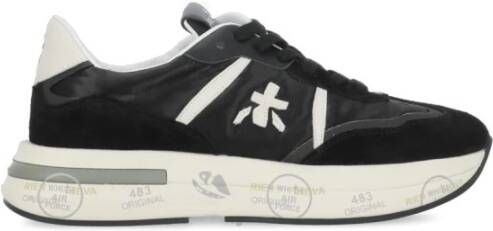 Premiata Zwarte Witte Suède Sneakers voor Vrouwen Black Dames