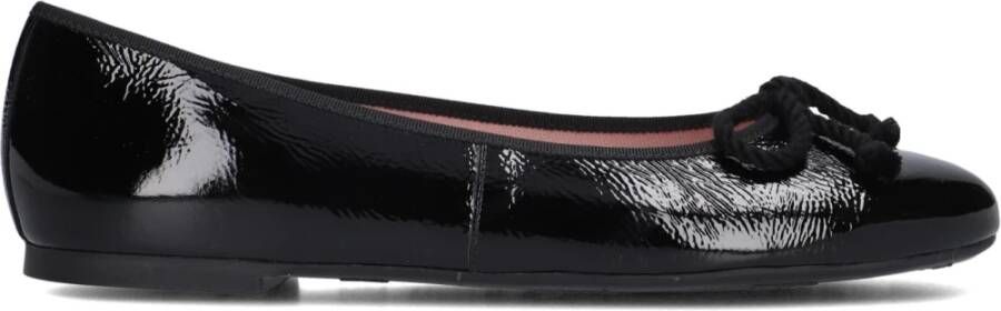 Pretty Ballerinas Zwarte Leren Ballerina met Katoenen Strik Black Dames