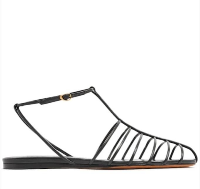 Proenza Schouler Zwarte Leren Cage Sandalen Black Dames