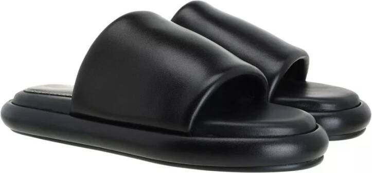 Proenza Schouler Zwarte leren slide sandalen Black Dames