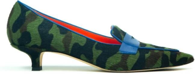 Prosperine Camouflage Hak Loafer Green Dames