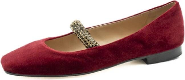 Prosperine Fluwelen Bordeaux Damesschoenen Aw24 Red Dames