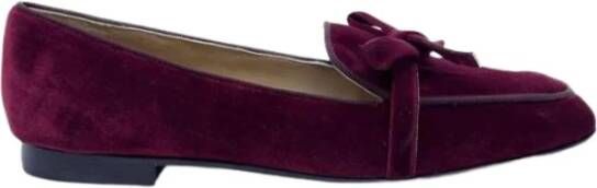 Prosperine Fluwelen Strik Loafer Schoen Red Dames