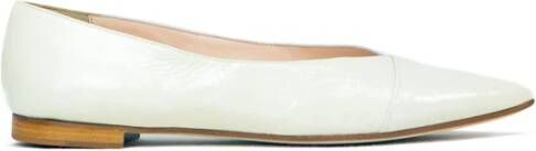 Prosperine Glanzende Leren Ballerina Schoenen White Dames