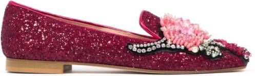 Prosperine Glitter Ballerina met Kleurrijke Stenen Red Dames