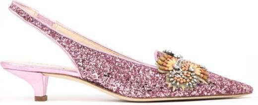 Prosperine Glitter Slingback met elastische band Pink Dames